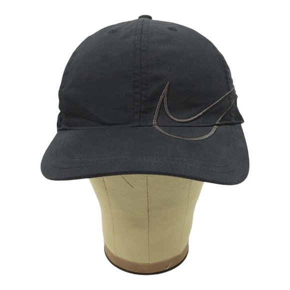 Nike Golf Strapback Cap Embroidered Swoosh Unisex Trucker Baseball Hat Black - Picture 8 of 12